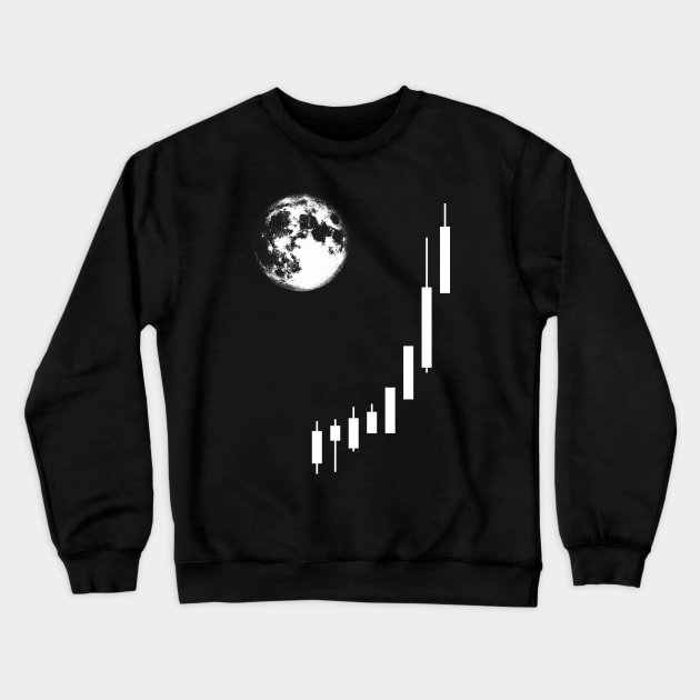 To The Moon Trading HODL Crypto Market Crewneck Sweatshirt by Trippycollage